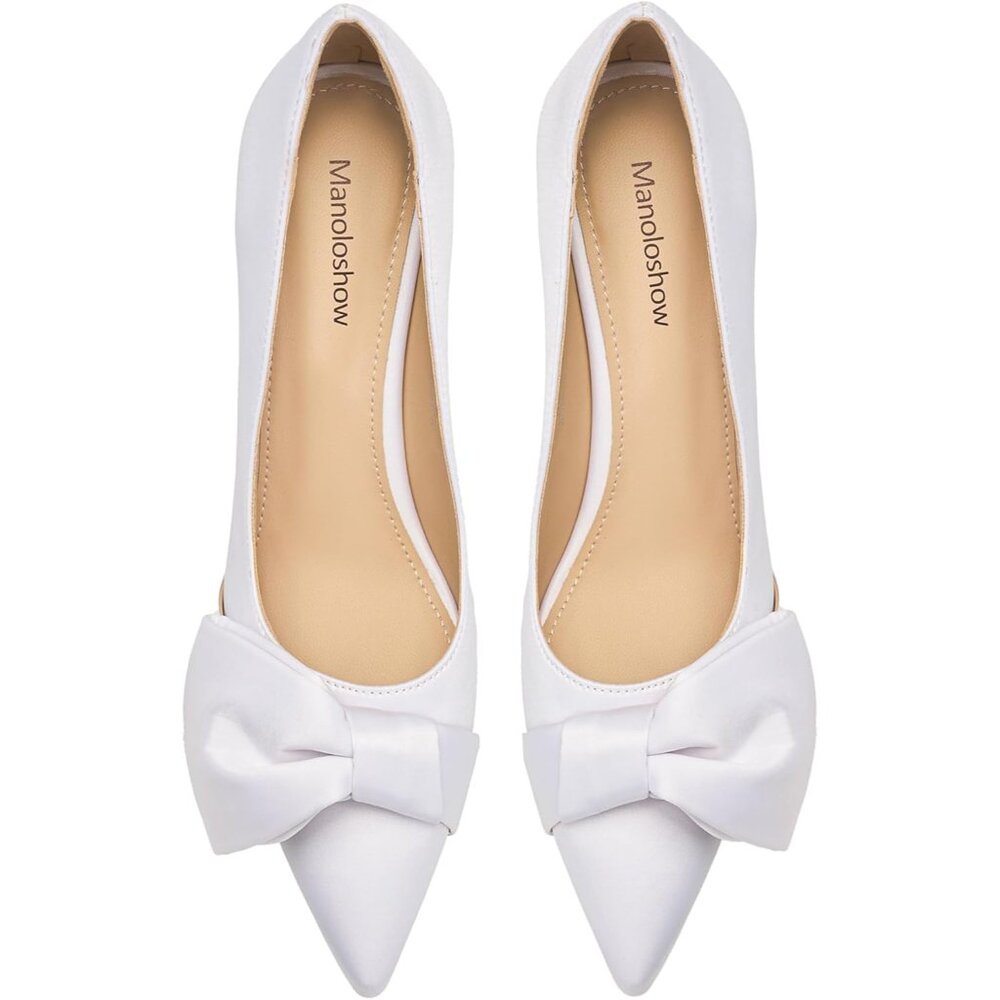 Women's Pumps Satin White Slingback Elasticated Strap Stylish Comfortable  Heel - Picture 6 of 6